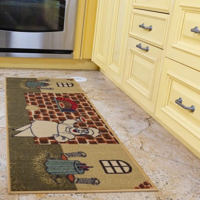 New Design Custom Print Non Slip Modern Water Absorbent Kitchen Floor Mats