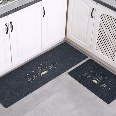 decorative polyester anti-slip waterproof soft modern kitchen runner 2 piece floor rug mats set